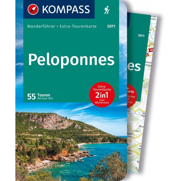 KOMPASS Wanderführer Peloponnes, 55 Touren. 