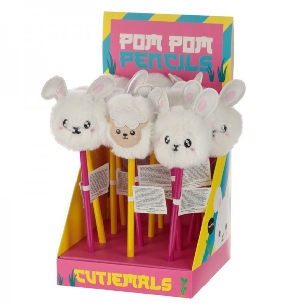 Μολύβι Adoramals Bunny Rabbit and Sheep Pom Pom Pencil