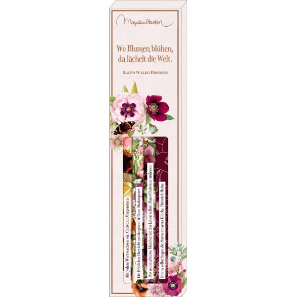 Bleistift-Set mit Sprüchen: Blütenzauber - Marjolein Bastin
