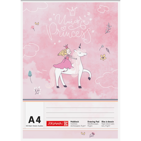 Μπλοκ ζωγραφικής Unicorn Princess A4