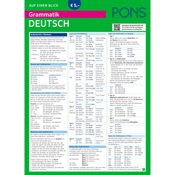 PONS Grammatik auf einen Blick Deutsch