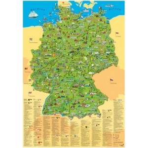 Illustrierte Kinder Deutschlandkarte.Erlebniskarte 