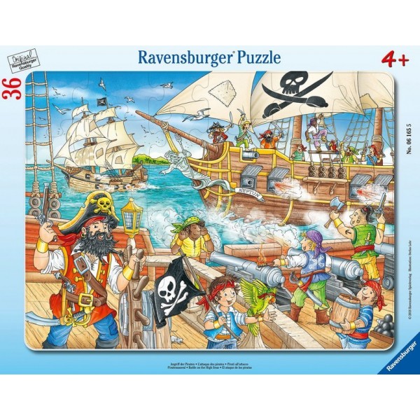 Angriff der Piraten - Rahmenpuzzle für Kinder ab 4 Jahren, mit 36 Teilen.
