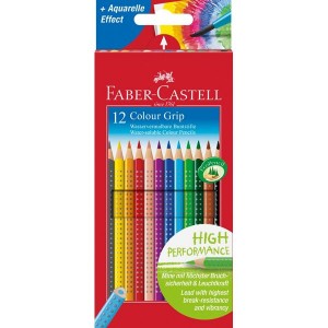 Faber-Castell Ξυλομπογιές Colour Grip Aquarelle Σετ 12 χρωμάτων