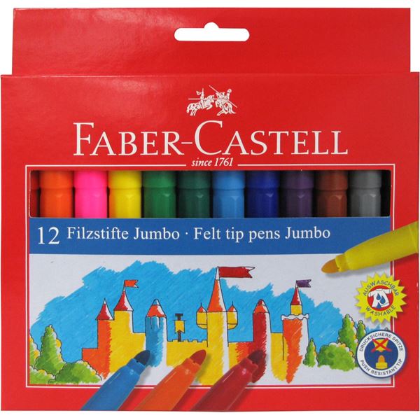 Faber-Castell Μαρκαδόροι ζωγραφικής  jumbo 12 χρωμάτων