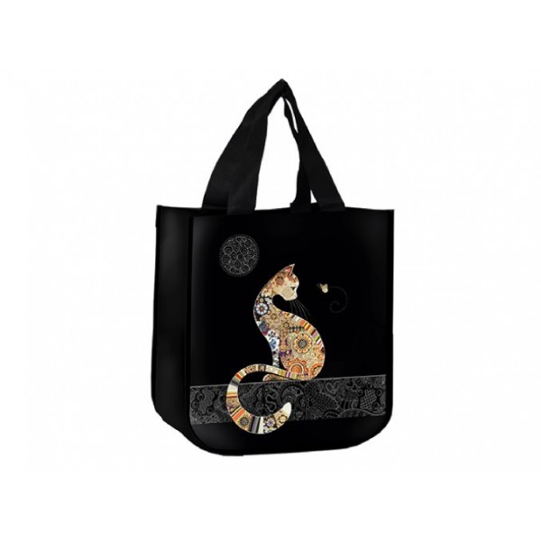 REUSABLE BAG  SITTING CAT WITH BUTTERFLY