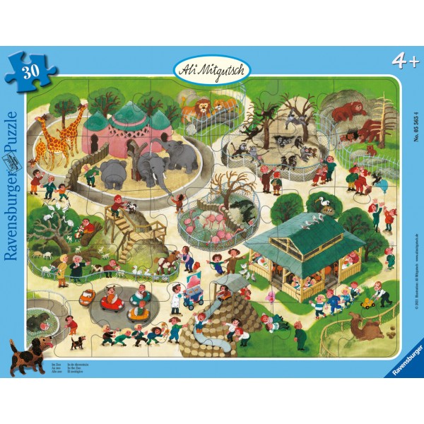Ali Mitgutsch: Im Zoo - 30 Teile Rahmenpuzzle für Kinder ab 4 Jahren.