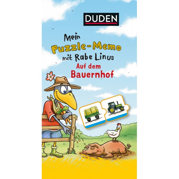 Mein Puzzlememo mit Rabe Linus - Auf dem Bauernhof (Kinderspiel)