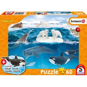 Wild Life, In der Arktis (Kinderpuzzle) + 1 Figur 60 Teile