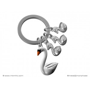 Metalmorphose Keychain -ΜΤΜ112-01 Swan Family