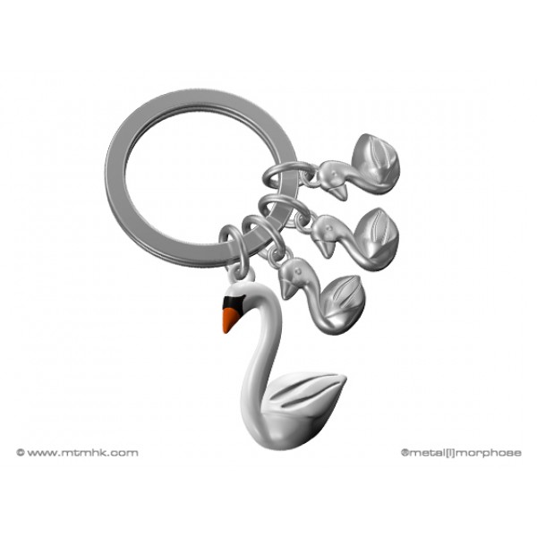 Metalmorphose Keychain -ΜΤΜ112-01 Swan Family